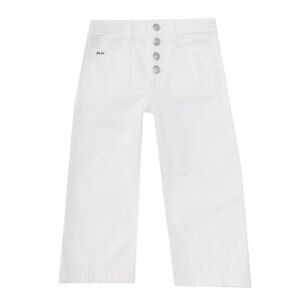 Polo Ralph Lauren NWT Girls Cropped Wide Leg White Jeans Size 7
